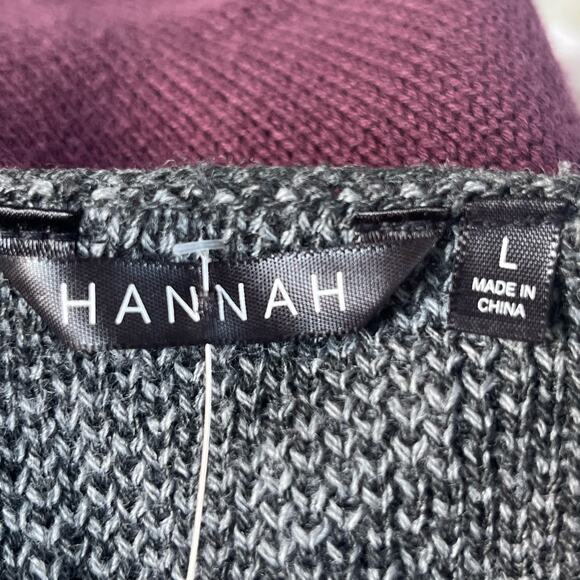 Gray and Black Long Knit Cardigan Teacher Academia Pockets L - Picture 8 of 9